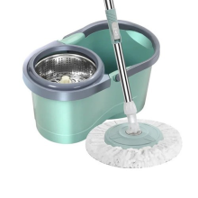 Spin Mop & Bucket Set with Wringer, 2 Microfibre Heads, Floor Cleaning