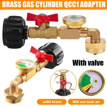 1Lb To 20Lb Tank Propane Refill Adapter With Gauge And ON-Off Control Valve