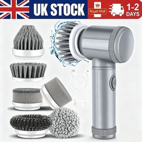 Electric Spin Scrubber Cordless Cleaning Brush Bathroom Rotating Scrubber