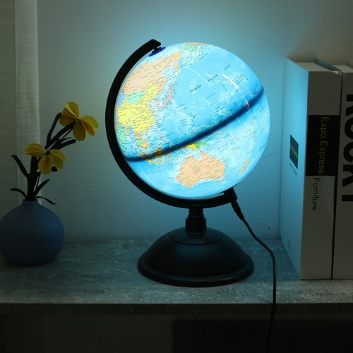 Illuminated Globe W/USB Study Play Learning Rotating World Globe LED Light Up