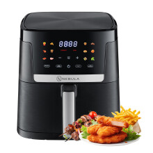 Nebula 7 Litre Single Air Fryer | Easy Clean, Touch Control, 1800W, Max Temp 200C | Air Fryer Oven with Kitchen Timer for 1 Person | Oil-Free Airfry