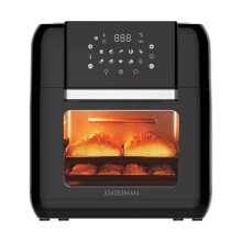 Statesman SKAO11015BK Digital Air Fryer Oven with Rotisserie 11 Litre, 1500W, 60 Minute Timer, 360 Hot Air Circulation, 10 Cooking Programs, Basket &