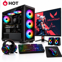 Intel Core i5 Gaming PC Bundle with 16GB RAM, GT730 4GB Graphics, 1TB HDD + 128GB SSD, 22-Inch Monitor & Speakers