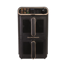 Hamilton Beach XL 11L DualStack Air Fryer – Dual 5.5L Drawers, 9 One-Touch Functions, Digital Colour Presets, Windows, Match Cook & Sync, Non-Stick,