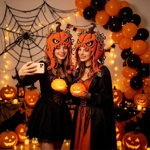 Κιτ πλεξίματος για κουκούλα για το Halloween, είδη πλεξίματος για καπέλο με τρο 2