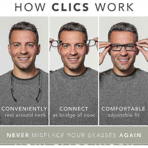 Clic Magnetic Reading Glasses,+450 Unisex Computer Reader with Soft Foldable Strap 1