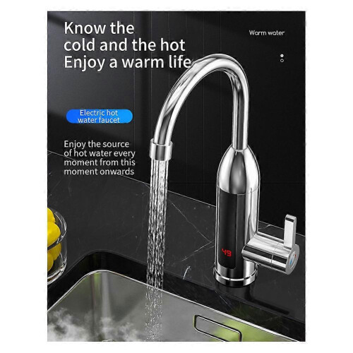 Robinet de chauffe-eau électrique instantané en acier inoxydable, prise UE, B 2