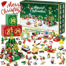 Adventskalender 2026 Kerstboom Bouwblokken Set met warm licht
