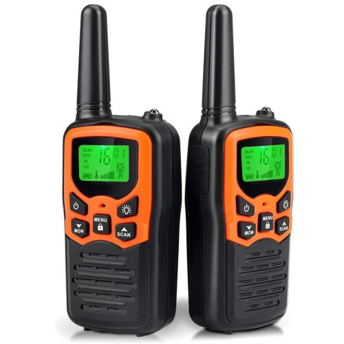 2Pcs Long Range Walkie Talkies Black 22 FRS Channels