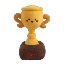 Juguetes de peluche con forma de trofeo, divertidos y realistas, con diseño de dibujos animados.