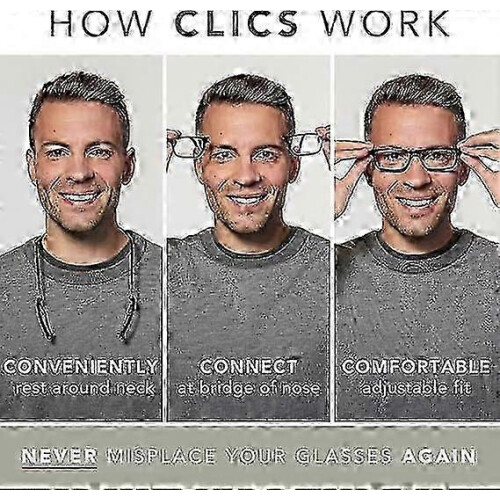 Clic Magnetic Reading Glasses,+450 Unisex Computer Reader with Soft Foldable Strap 2