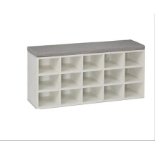 Banc à chaussures rangement pratique 49,5 x 80 x 31 cm assise confortable moderne en