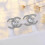 925 Sterling Silver Zirconia Stud Earrings with Interlocking Circle Design for Women 2