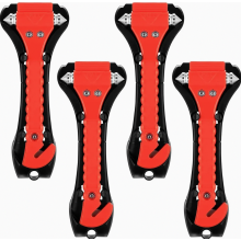 Kit de 4 outils d'évacuation d'urgence pour voiture : brise-vitre et coupe-ceinture de sécurité 2 en 1, marteau de sécurité pour véhicule