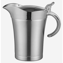 Salsiera a doppia parete isolata in acciaio inox con coperchio, brocca per salse da 750 ml per sughi, crema pasticcera e panna, ideale per s