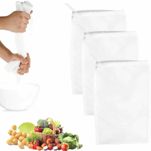 Reusable Nut Milk Bags, 3 Pack, 20 by 30 cm Fine Mesh Nylon Strainers for Nut Milk and Cheese