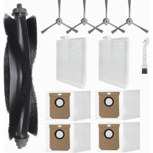 Kit de 12 pièces de rechange pour aspirateurs robots L60 et L50 comprenant brosse principale, sacs à poussière, filtres et brosses.