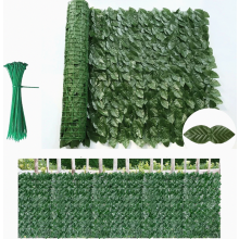 Brise-vue artificiel en feuilles, haie décorative vert foncé pour balcon et jardin, 1 x 3 m