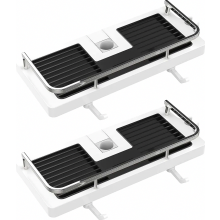 Doucheplankje/hoekrekje (zonder boren) voor douchestangen van 18 tot 25 mm, kunststof, 2 stuks, wit