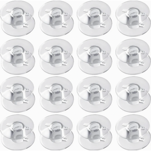 100 Pack Clear Plastic Sewing Machine Bobbins, Empty Thread Spools for Home Sewing and Craft Projects