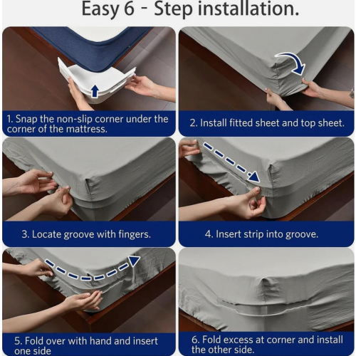 Bed Sheet Holders, Durable Fitted Sheet Fasteners with Locking Straps, Corner Clips for All Mattress Sizes 2
