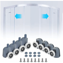 8 Pack Stainless Steel and ABS Shower Door Rollers, 23 mm Rustproof Wheels for Glass Bathroom Doors