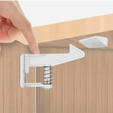 10 Pack Childproof Cabinet Locks, Invisible Baby Safety Latches for Doors and Drawers, No Drilling or Screws, White
