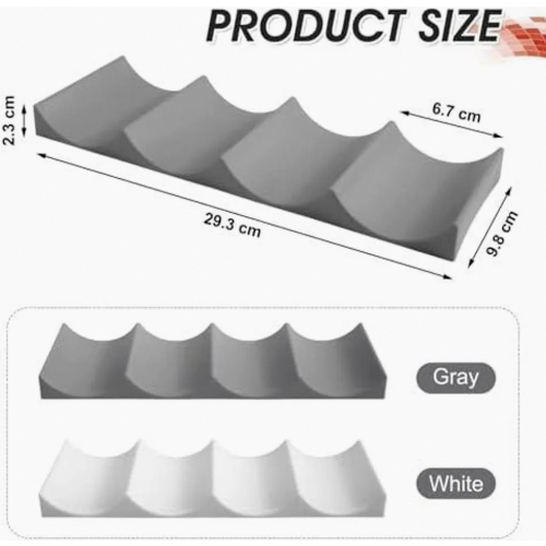 Bottle Holder for Fridge, 2 Pack Stackable Wine Rack, Non Slip Drink Organiser for Kitchen, Grey and White 1