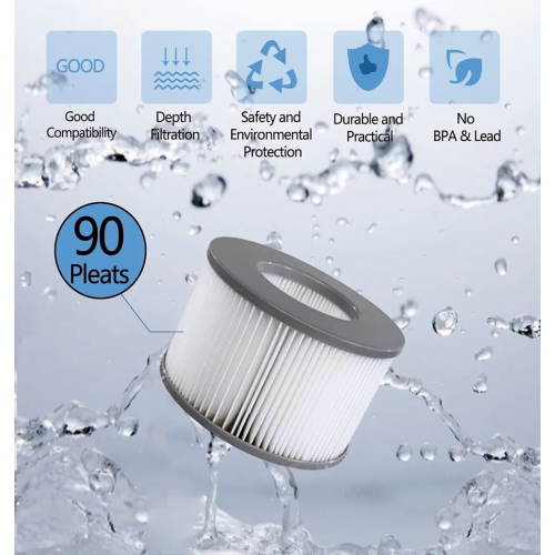 8 Pool Filter Cartridges for Inflatable Hot Tubs, Improved Replacement Filters for Spa Pools 2