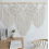 Großer Makramee-Wandbehang, Boho-Wanddeko und Wandteppich für Wohn- oder Schlafzimmer, Beige mit Fransen 2