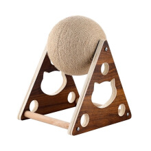 Cat Scratcher Toy, Cat Scratching Ball Toy, Natural Sisal Scratcher Ball, Spinning Cat Ball Toy, Solid Wood Scratching Toy for Cats & Kittens