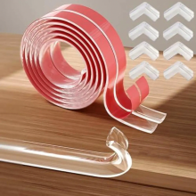 Transparent Baby Corner Guards, Silicone Edge Protectors with Adhesive Strips for Drawers and Cabinets, 4 m and 4 Pack