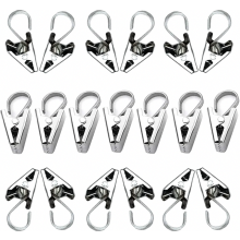 80 pinces à rideaux en acier inoxydable, petits crochets métalliques pour suspendre rideaux de douche, photos et décorations intérieures