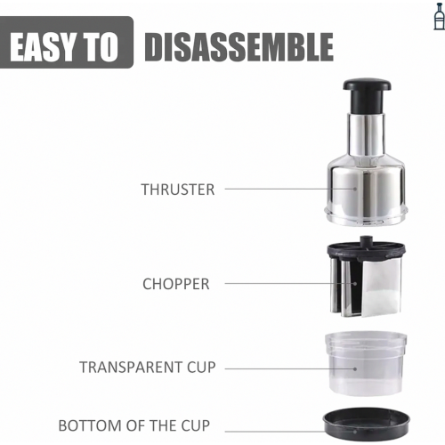 Rotary Blade Food Chopper with Automatic Rotation for Nuts, Onions and Chocolate, Compact Kitchen Design 2
