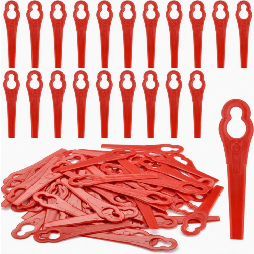 100 Pack Plastic Replacement Blades for Cordless Grass Trimmers, Durable Lawn Edging Cutter Accessories