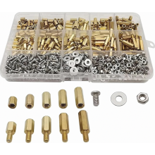 910-Piece M3 Brass Hex Standoffs, Male and Female Threaded Spacers, Screws and Nuts for PC Motherboards