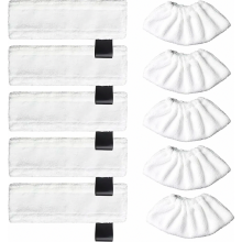 10-teiliges Mikrofasertuch-Set für Dampfreiniger SC1, SC2, SC3, SC4, SC5 und SV7, bestehend aus 5 Bodentüchern und 5 Schutzhüllen