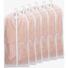 Set mit 6 langen Kleidersäcken, atmungsaktiv, transparent und mottenfest, 60 x 140 cm, für Kleider, Mäntel und Hemden