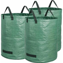 Set van 3 tuinafvalzakken van 272 liter, extra stevige zakken voor grasmaaisel en tuinafval, opvouwbaar.