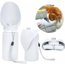 Opvouwbare waterfles voor honden, 550 ml, lekvrije, draagbare dispenser, gemaakt van voedselveilig siliconen, ideaal voor wandelingen, trekt