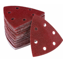 Driehoekige schuurvellen, verpakking van 50 stuks, schuurpapier met klittenband, 40 verschillende korrelgroottes, 93 x 93 x 93 mm