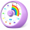 Visual Timer for Children, 60-Minute Countdown for Classroom, Office and Kitchen, Silent Desk Timer, Purple Rainbow 1