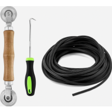 3-in-1 reparatieset voor insectenhorren met splinehaak, dubbele rol en 3 mm x 15 m rubberen spline.