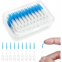 240 Interdental Brushes, Interdental Cleaners for Teeth and Gaps, Blue, 1 Box for Daily Oral Care