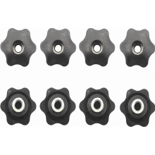Set van 8 M8 Torx-moeren met gegalvaniseerde ijzeren binnendraad voor machines, meubels, gereedschap en fitnessapparatuur.