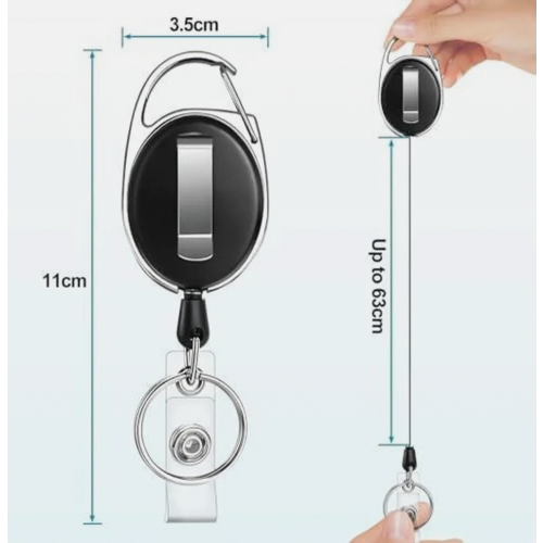 10 Pack Retractable Badge Holders, 63 cm Pull Reel Keychains with Pocket Clips for ID Cards and Keys 1