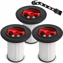 Paquete de 3 filtros HEPA de repuesto para aspiradoras Gen 2 Serie 8 con cepillo de limpieza para un fácil mantenimiento.
