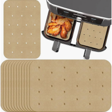 Pacote com 100 Forros Retangulares de Papel Manteiga para Fritadeira Elétrica, 20,5 x 14 cm, Assadeiras Descartáveis