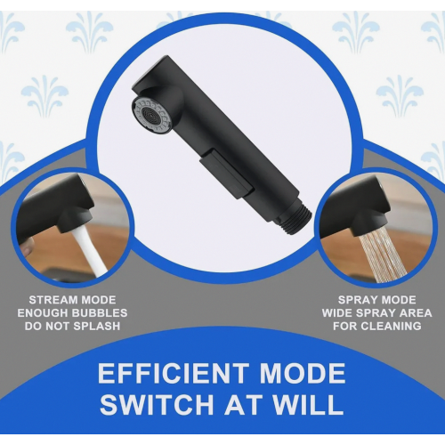 Kitchen Tap Spray Head Replacement, 2-Function Hand Sprayer, Compatible with Pull-Out Kitchen Taps, Black 2