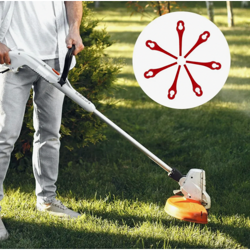 100 Pack Replacement Blades for Grass Trimmers, Durable Plastic Cutting Blades for Lawn Mowers 1